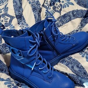 Guess Vibrant Blue Combat Boots